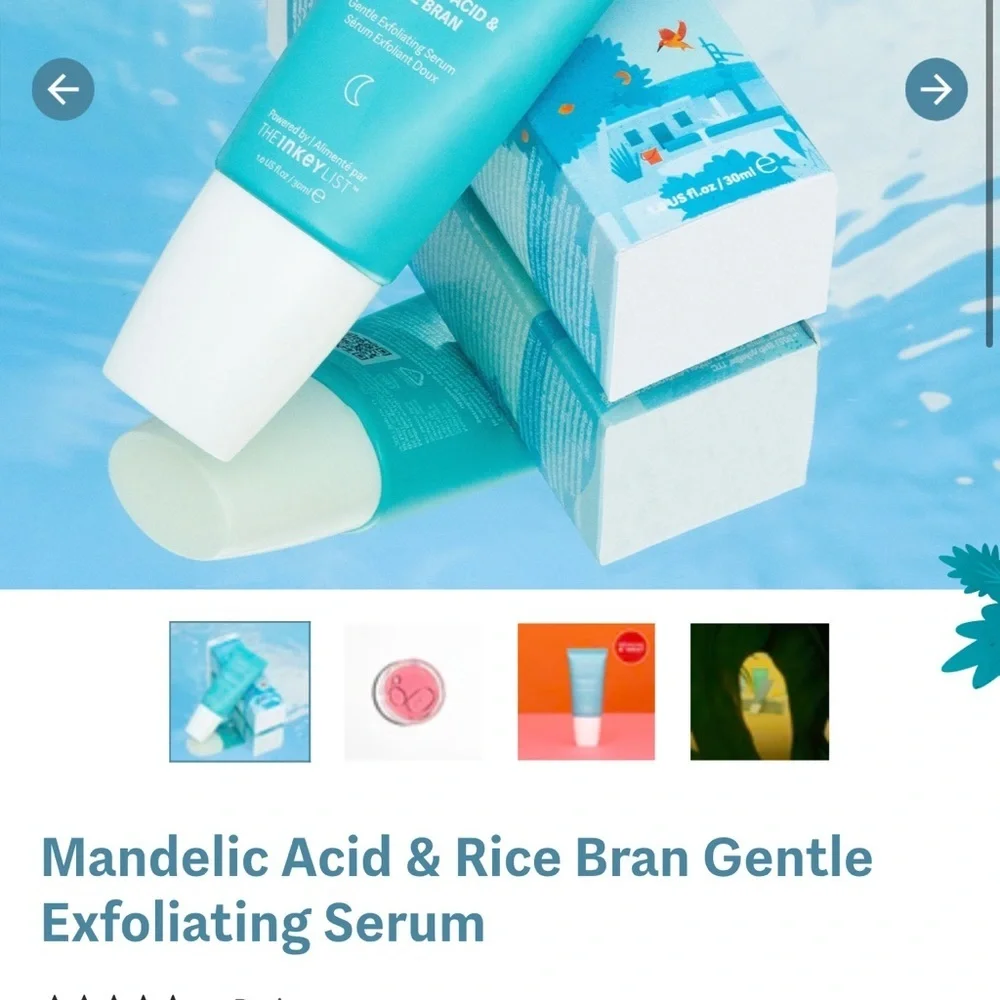 Mandelic Acid & Rice Bran Gentle Exfoliating Serum New in box(box has flaws) 1oz